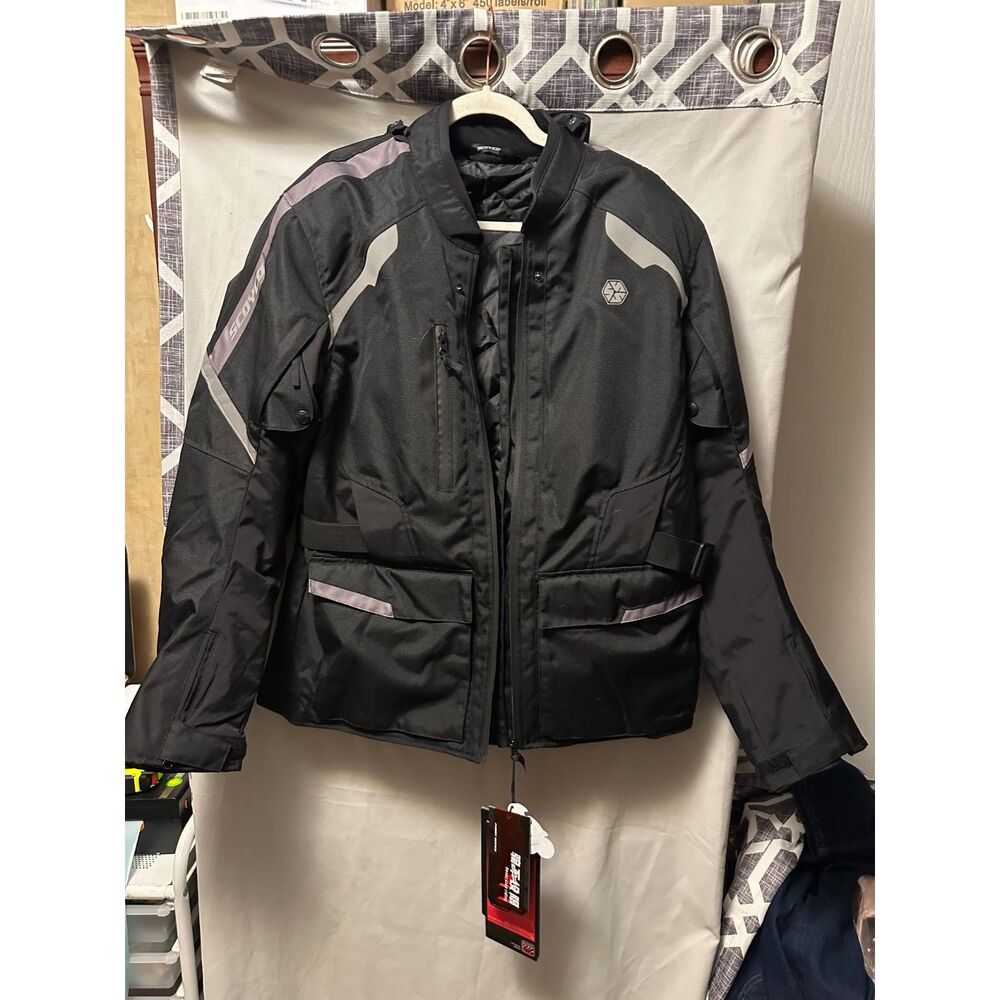 NWT Scoyco JK108C 4-Season Motorcycle Jacket in Black Size Large Armored